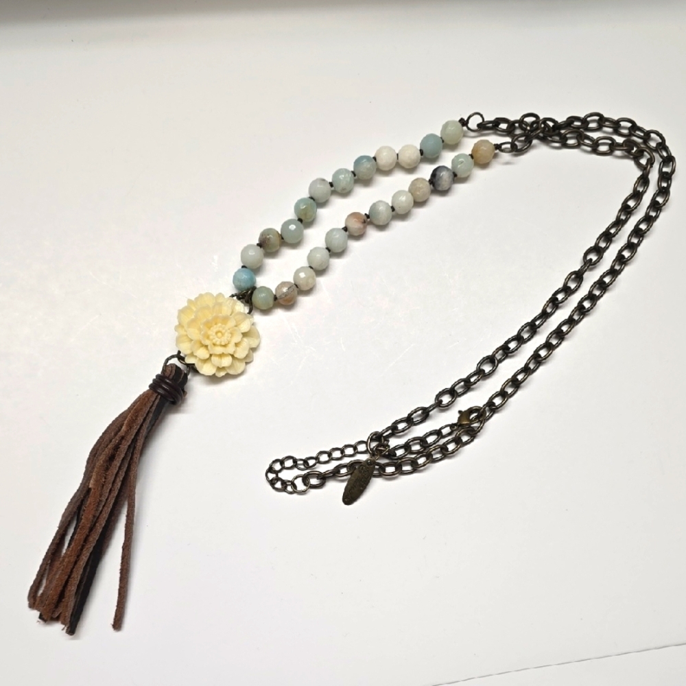 Plunder Long Leather Tassle Necklace